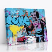 Daedalus Designs - Love Robot Graffiti Framed Canvas Wall Art - Review