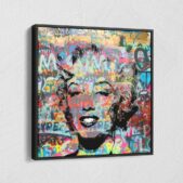 Marilyn-Monroe-Heavy-Graffiti-Framed-Canvas-Wall-Art