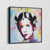 Princess-Leia-Portrait-Graffiti-Framed-Canvas-Wall-Art
