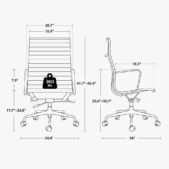 Daedalus Designs - Eames Aluminum Group Office Chair Dimension