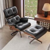 Daedalus Designs Eames Lounge Chair Replica - Walnut Black Lifestyle Photo