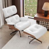 Daedalus Designs Eames Lounge Chair Replica - Walnut White Lifestyle Photo