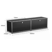 Daedalus Designs USM Haller B218 Media Sideboard - Black - 1 Layer 2 Doors