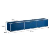 Daedalus Designs USM Haller B218 Media Sideboard - Blue - 1 Layer 3 Doors