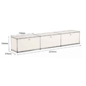 Daedalus Designs USM Haller B218 Media Sideboard - White - 1 Layer 3 Doors