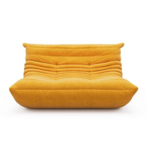 Togo Sofa - 2 Seater - Suede Yellow by Daedalus Designs