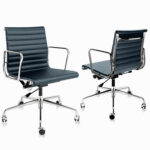 Eames Aluminum Group Office Chair - Dark Blue - Short by Daedalus Designs