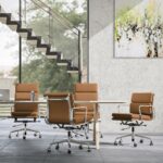 Eames Soft Pad Office Chair Replica Light Brown in Home Office