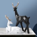 Geometric Deer Family Statue