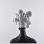 Black and White Woman Bust Statue