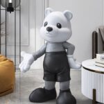Modern Life Size Comic Bear Sculpture