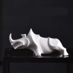 Porcelain Rhino Figurine