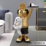 Gold Space Rabbit Statue