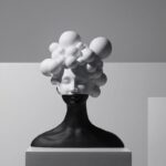 Black and White Woman Bust Statue