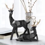 Geometric Deer Family Statue