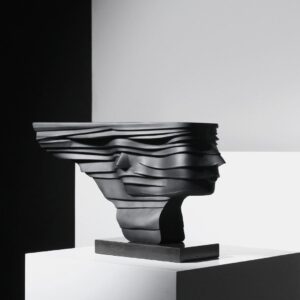Abstract Wind Blowing Character Sculpture