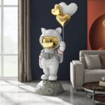 Balloon Cat Astronaut Life Size Statue
