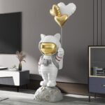 Balloon Cat Astronaut Life Size Statue