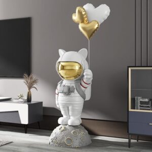 Balloon Cat Astronaut Life Size Statue