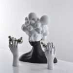 Black and White Woman Bust Statue