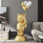 Balloon Cat Astronaut Life Size Statue