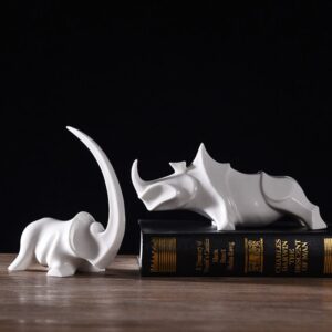 Porcelain Rhino Figurine