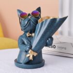 Bulldog Flower Vase Figurine