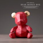 Teddy Piggy Bank Figurine