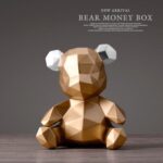 Teddy Piggy Bank Figurine