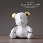 Teddy Piggy Bank Figurine