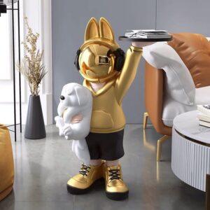 Gold Space Rabbit Statue