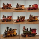 Retro Wooden Steam Train