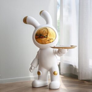 White Space Rabbit Statue