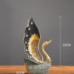 Golden Blue Swan Statue