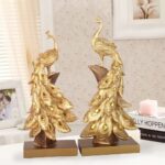 Golden Peacock Ornaments