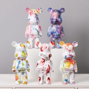 Marble Pattern Bear Sculpture