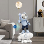 Life Size Rocket Astronaut Holding Moon Light Statue