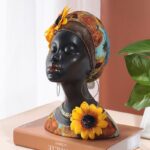 African Woman Bust Sculpture
