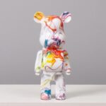 Marble Pattern Bear Sculpture