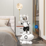 Life Size Rocket Astronaut Holding Moon Light Statue