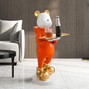 Orange Hype Bear Statue