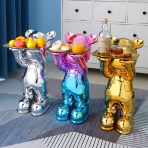 Electroplated Bear Tray Statue