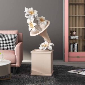 Life Size Flower Phonograph Sculpture