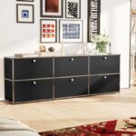 USM Haller Credenza C2A Cabinet - 2 Layer 6 Doors - Black Color by Daedalus Designs