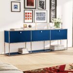 USM Haller Credenza C2A Cabinet - 2 Layer 3 Doors - Blue Color by Daedalus Designs