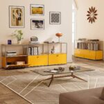 USM Haller Credenza C2A Cabinet - 2 Layer 3 Doors - Yellow Color by Daedalus Designs