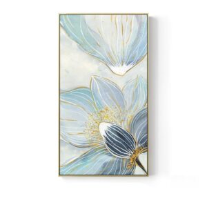 Abstract Blue Flower Canvas Art - Image 1