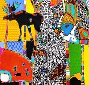 Abstract Colorful Animal Canvas Art - Image 1