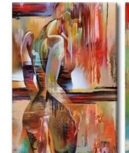 Abstract Colorful Nude Girl Nordic Canvas Art - Image 4