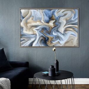 Abstract Flower Pattern Marble Canvas Art - Image 3